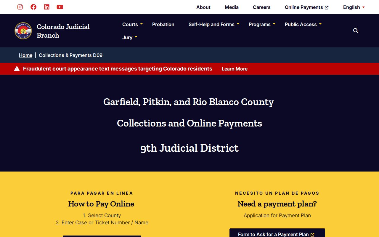 Garfield County active warrant collections and payment search