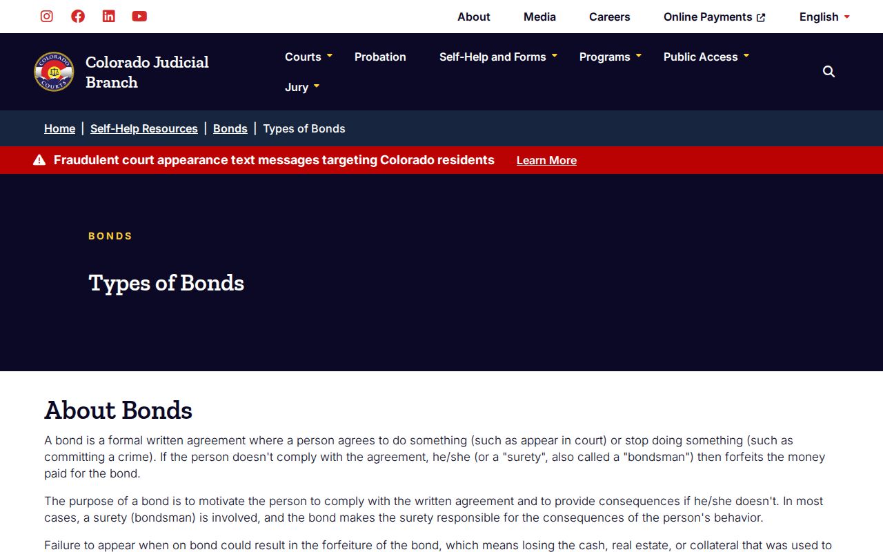 Garfield County arrest warrant bond type information