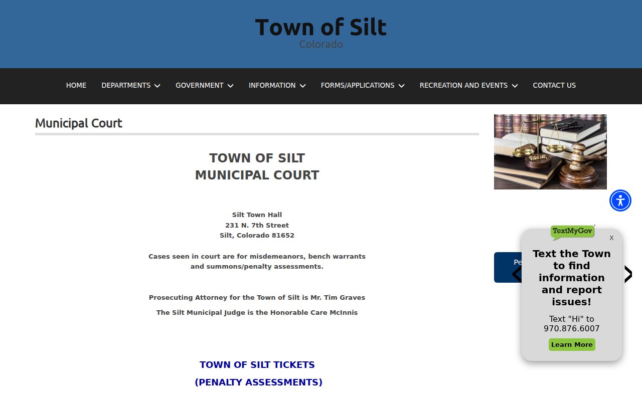 Silt warrant records and Municipal Court bench warrant information