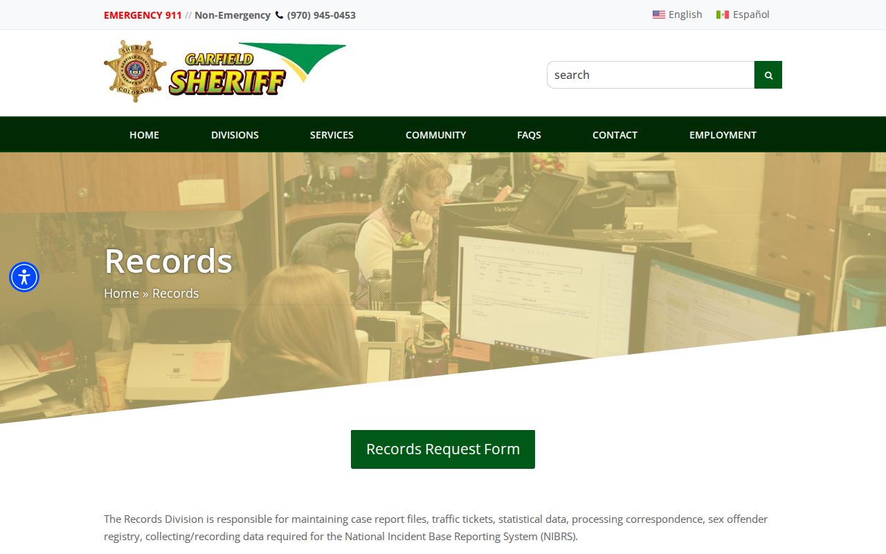 Garfield County Sheriff's Records Division instructions